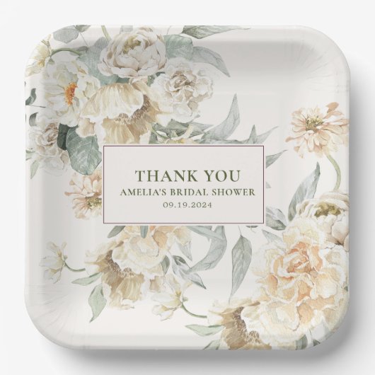 Perlen und Brautparty der Staatsanwaltschaft Pappteller (Vorderseite)