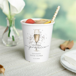Perlen und Brautparty Prosecco Pappbecher