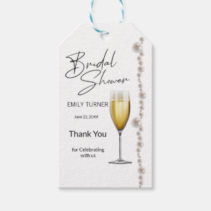 Perlen und Champagner-Brautparty Geschenkanhänger