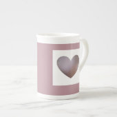 Perlen- und Cremeherzschale (lila) Porzellantasse (Vorderseite Rechts)