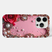 Perlen und eine detaillierte Rote Rose Case-Mate iPhone Hülle (Rückseite (Horizontal))