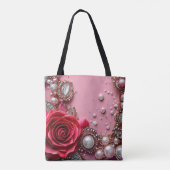 Perlen und eine detaillierte Rote Rose Tasche (Rückseite)