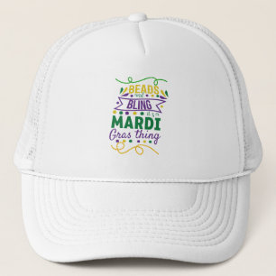 Perlen und Glamour, das ist eine Mardi-Gras-Sache Truckerkappe