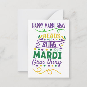 Perlen und Glitter, das ist halt Mardi Gras Karte