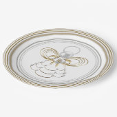 Perlen und Gold - metallischer Weihnachtsengel der Pappteller (Schrägansicht)