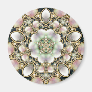 Perlen und Goldkaleidoskop Magnet