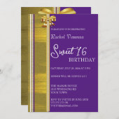 Perlen und Goldsüße 16 Einladung (Vorne/Hinten)