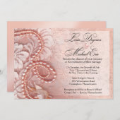 Perlen und Hochzeit| Erdrosa Einladung (Vorne/Hinten)