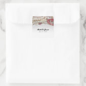 Perlen und Juwelen Rote Valentine Liebe Eleganter  Quadratischer Aufkleber (Tasche)