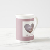 Perlen und lila Hochzeit- oder Jubiläumsgeschenke Porzellantasse (Vorderseite Rechts)