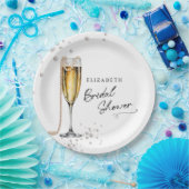 Perlen und Minimalistisches Brautparty Prosecco Pappteller (Party)