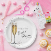 Perlen und Minimalistisches Brautparty Prosecco Pappteller (Party)