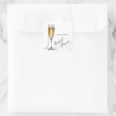 Perlen und Minimalistisches Brautparty Prosecco Quadratischer Aufkleber (Tasche)
