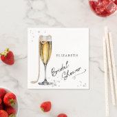 Perlen und Minimalistisches Brautparty Prosecco Serviette (Beispiel)
