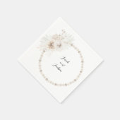 Perlen und Name der weißen Blüte Serviette (Ecke)