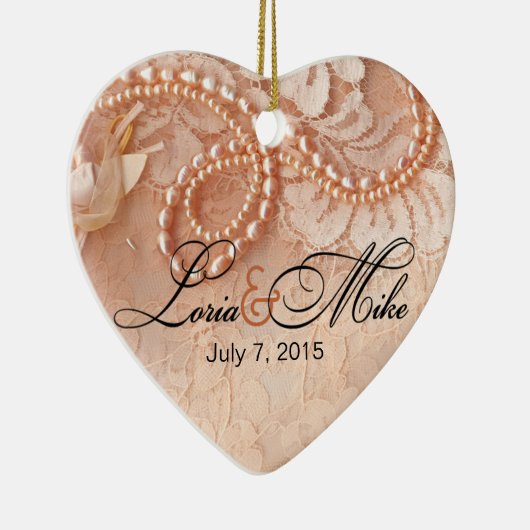 Perlen und perfekter Pfirsich des Spitze-Fotos | Keramik Ornament (Rechts)