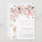 Perlen und Perlen Modernes rosa Brautparty Einladung (Vorderseite)