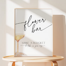 Perlen und Prosecco-Bar zur neutralen Blume Sockelschild