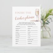 Perlen und Prosecco beenden das Phrase-Spiel der B Einladung (Stehend Vorderseite)