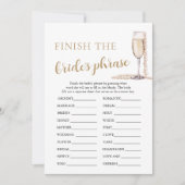 Perlen und Prosecco beenden das Phrase-Spiel der B Einladung (Vorderseite)