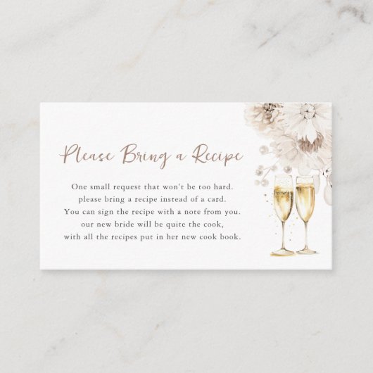 Perlen und Prosecco Begleitkarte (Vorderseite)