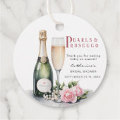 Perlen und Prosecco Blumenkohl Elegantes Brautpart Geschenkanhänger (Rückseite)