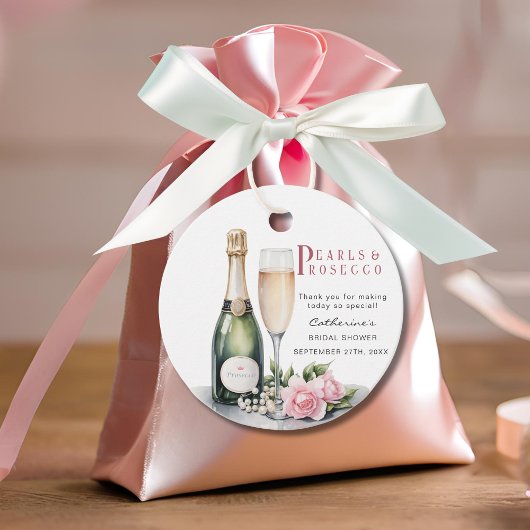 Perlen und Prosecco Blumenkohl Elegantes Brautpart Geschenkanhänger