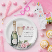 Perlen und Prosecco Blumenkohl Elegantes Brautpart Pappteller (Party)