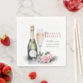 Perlen und Prosecco Blumenkohl Elegantes Brautpart Serviette (Beispiel)