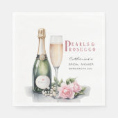 Perlen und Prosecco Blumenkohl Elegantes Brautpart Serviette (Vorderseite)