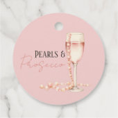 Perlen und Prosecco Blush Pink Brautparty Geschenk Geschenkanhänger (Rückseite)