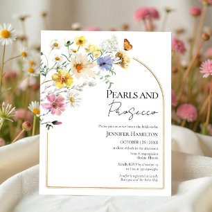 Perlen und Prosecco Boho Bridal Dusche Einladung