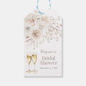 Perlen und Prosecco Braut- Geschenkanhänger (Vorderseite)