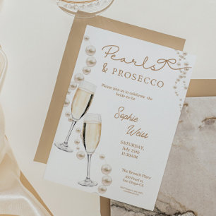 Perlen- und Prosecco-Brautabschieds-Einladung Einladung
