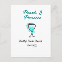 Perlen und Prosecco Brautdusche blau schwarz Name 