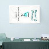 Perlen und Prosecco-Brautdusche blau schwarzer Nam Banner (Messeveranstaltung)