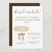 Perlen und Prosecco Brautdusche Einladung (Vorne/Hinten)