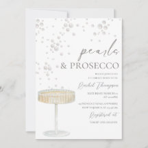 Perlen- und Prosecco-Brautjungfern-Einladung