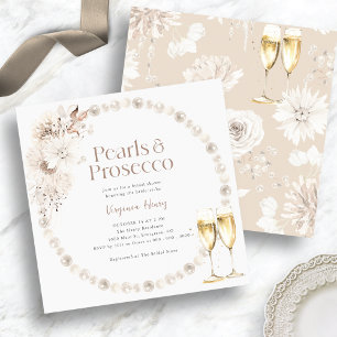 Perlen und Prosecco-Brautjunggesellinnenabschied Einladung