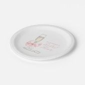 Perlen und Prosecco-Brautjunggesellinnenabschied Pappteller (Schrägansicht)