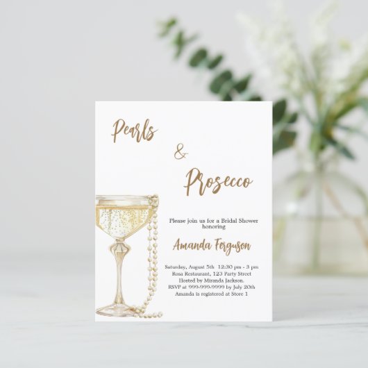 Perlen und Prosecco-Brautparty (Stehend Vorderseite)