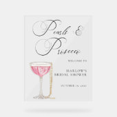 Perlen und Prosecco-Brautparty Acrylschild (Vorderseite)