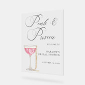 Perlen und Prosecco-Brautparty Acrylschild (Winkel)