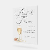 Perlen und Prosecco-Brautparty Acrylschild (Winkel)