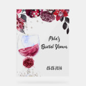 Perlen und Prosecco Brautparty Acrylzeichen Acrylschild (Vorderseite)