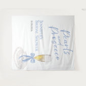 Perlen und Prosecco | Brautparty-Backdrops Wandteppich (Vorderseite (Horizontal))