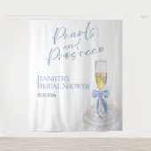 Perlen und Prosecco | Brautparty-Backdrops Wandteppich (Vorderseite)