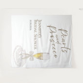 Perlen und Prosecco | Brautparty-Backdrops Wandteppich (Vorderseite (Horizontal))