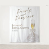 Perlen und Prosecco | Brautparty-Backdrops Wandteppich (Vorderseite)