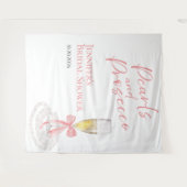 Perlen und Prosecco | Brautparty-Backdrops Wandteppich (Vorderseite (Horizontal))